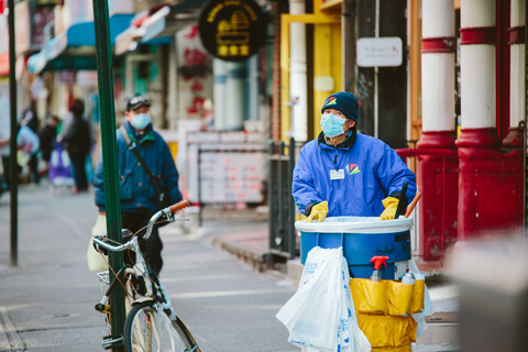 Man in mask in NYC