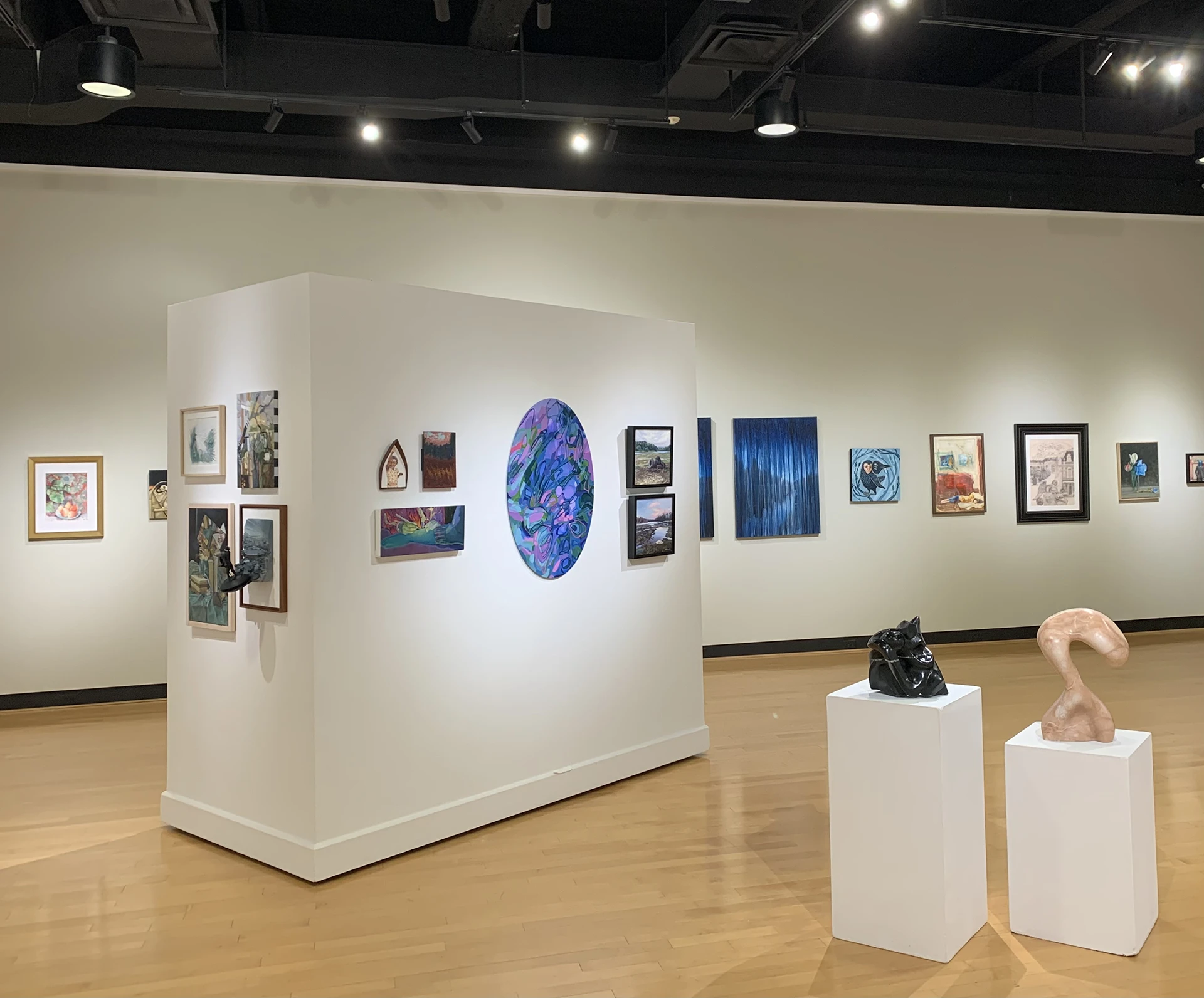 Gallery view of the Ted Murphy exhibit at the Ortlip Gallery at Houghton University.