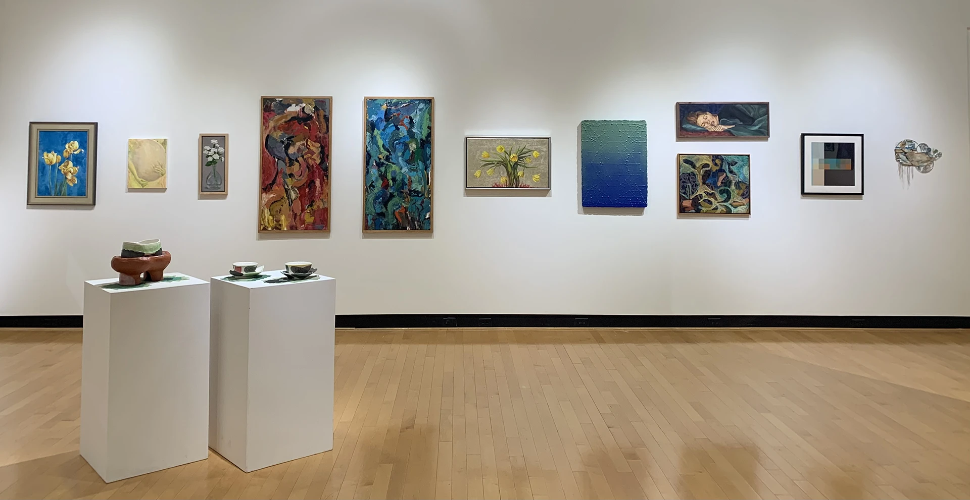 Gallery view of the Ted Murphy Exhibition at the Ortlip Gallery at Houghton University.