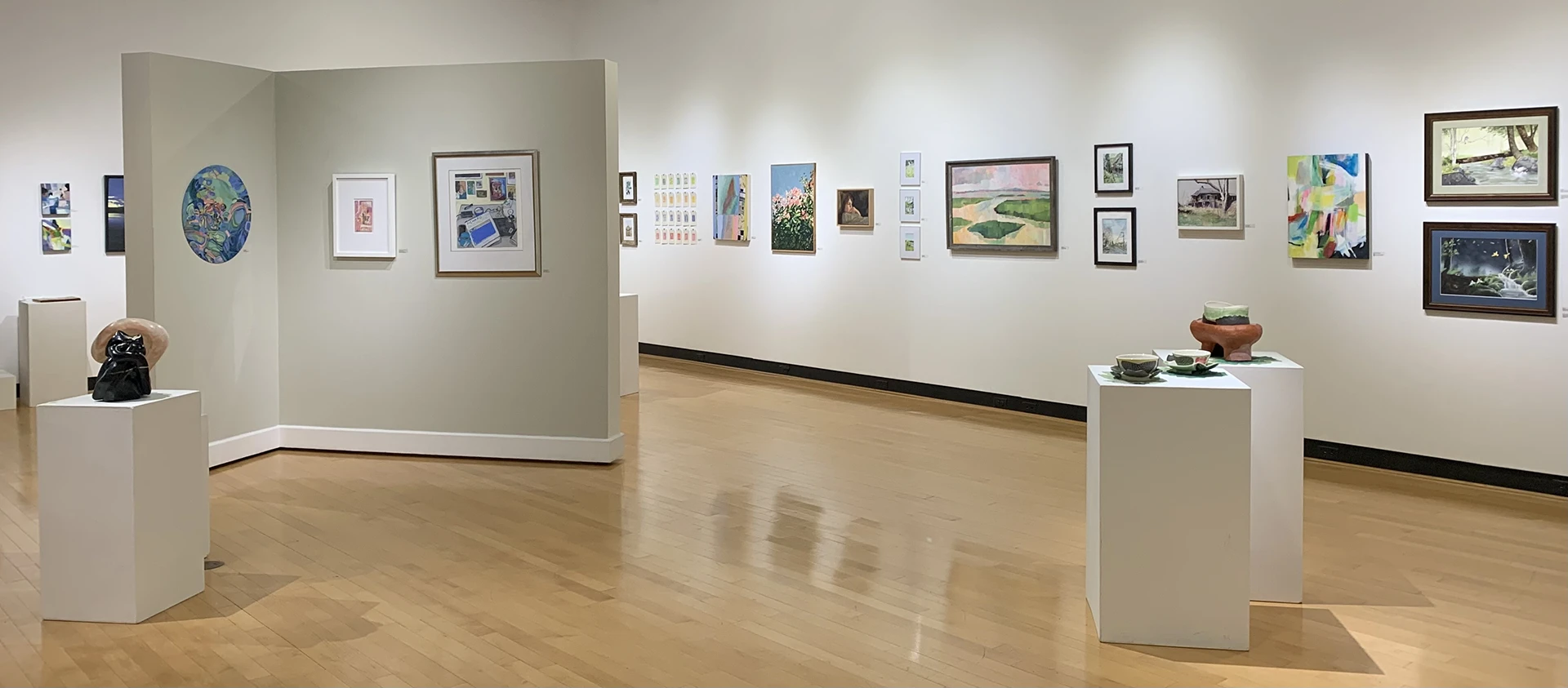 Gallery view of the Ted Murphy Exhibition at the Ortlip Gallery at Houghton University.