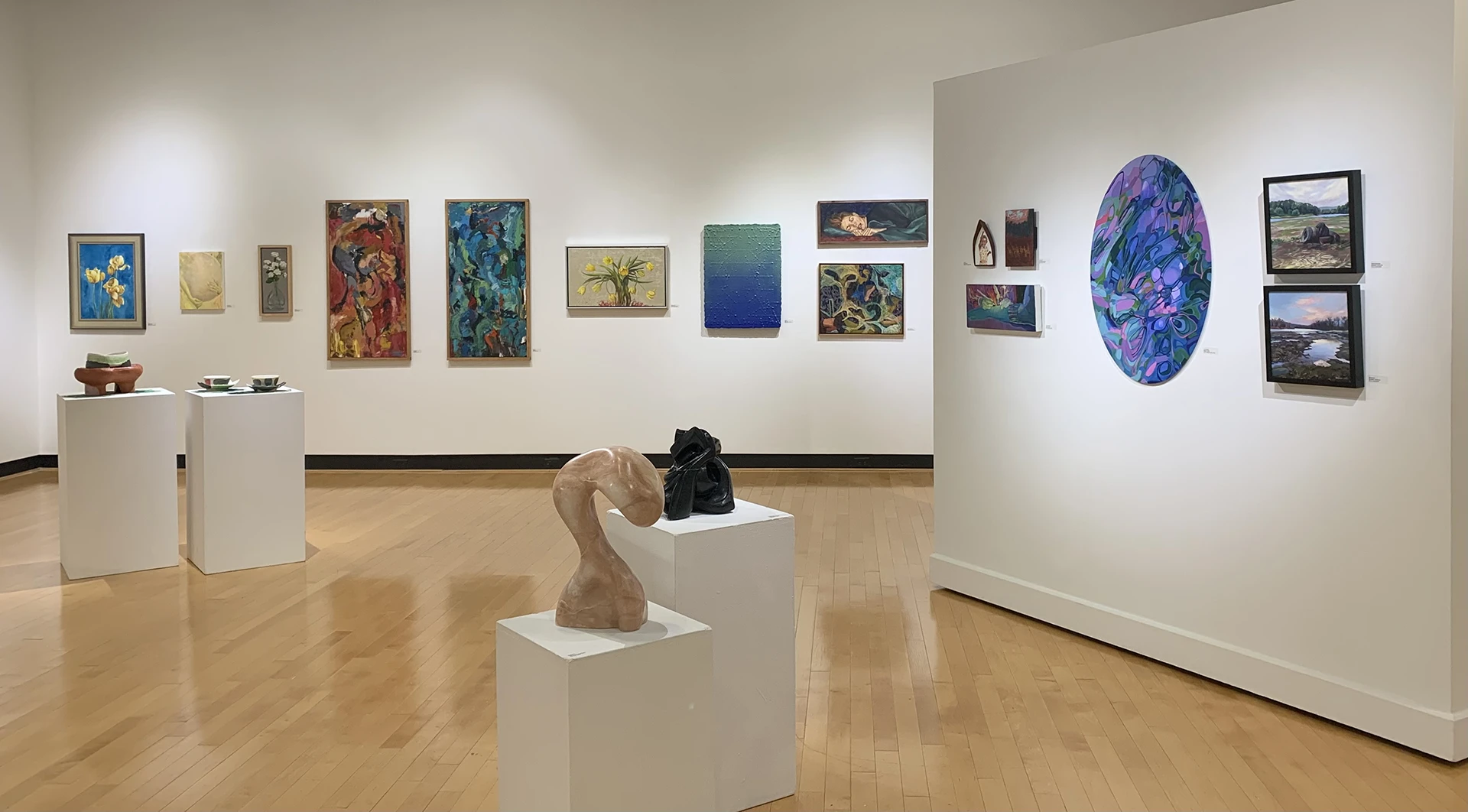 Gallery view of the Ted Murphy Exhibition at the Ortlip Gallery at Houghton University.
