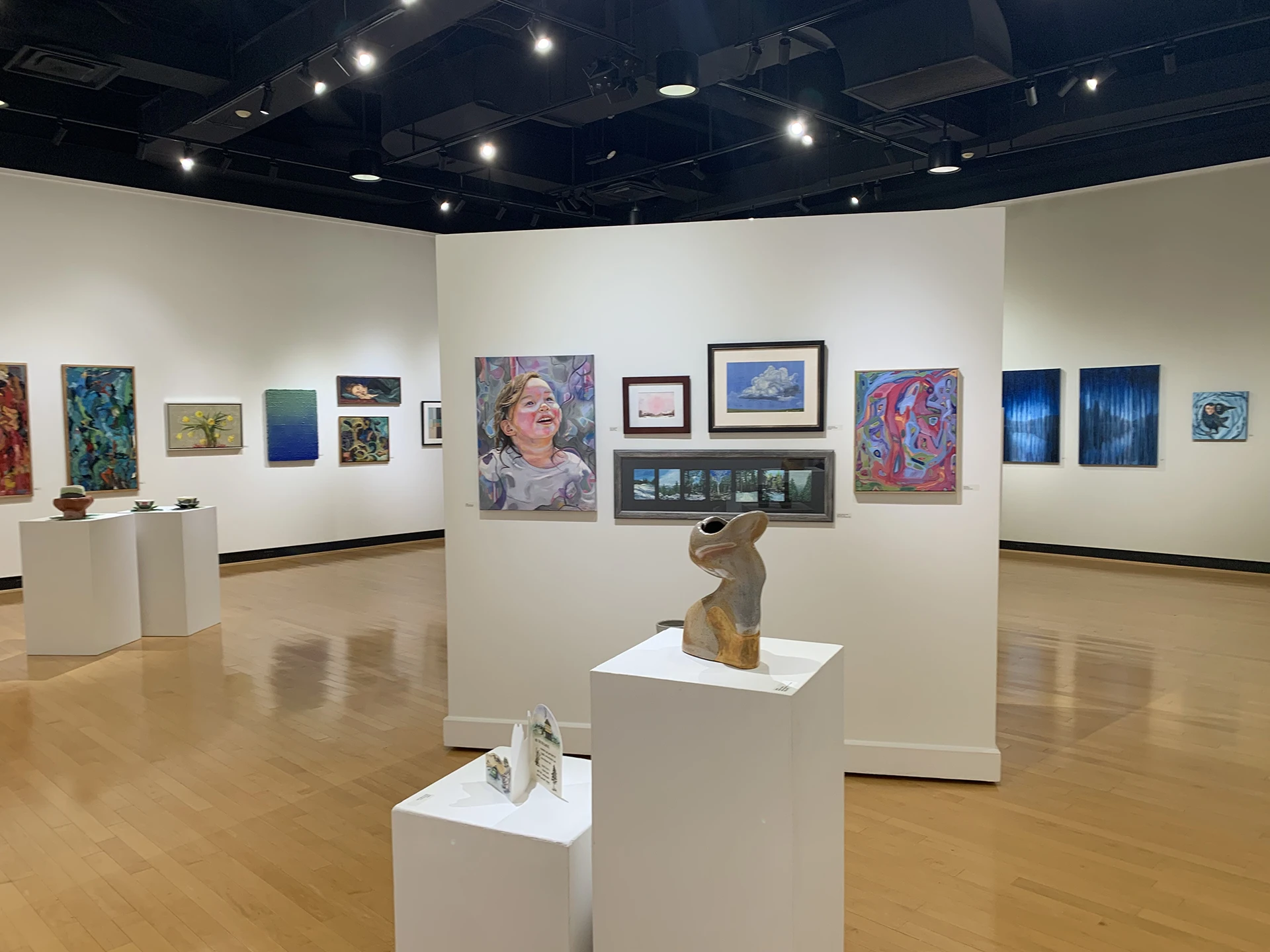 Gallery view of the Ted Murphy Exhibition at the Ortlip Gallery at Houghton University.