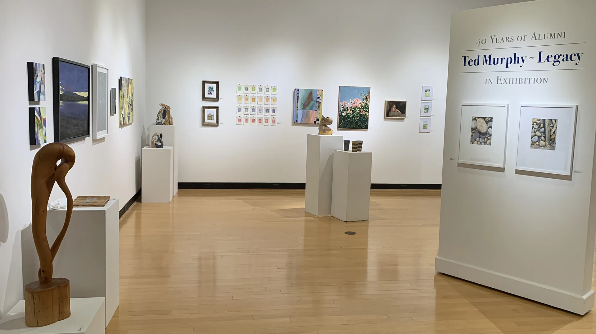 Gallery view of the Ted Murphy Exhibition at the Ortlip Gallery at Houghton University.